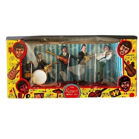 Vintage 60’s  “Beatles” Swingers Cake Toppers, Music Set, Original Box - Picture 1 of 9